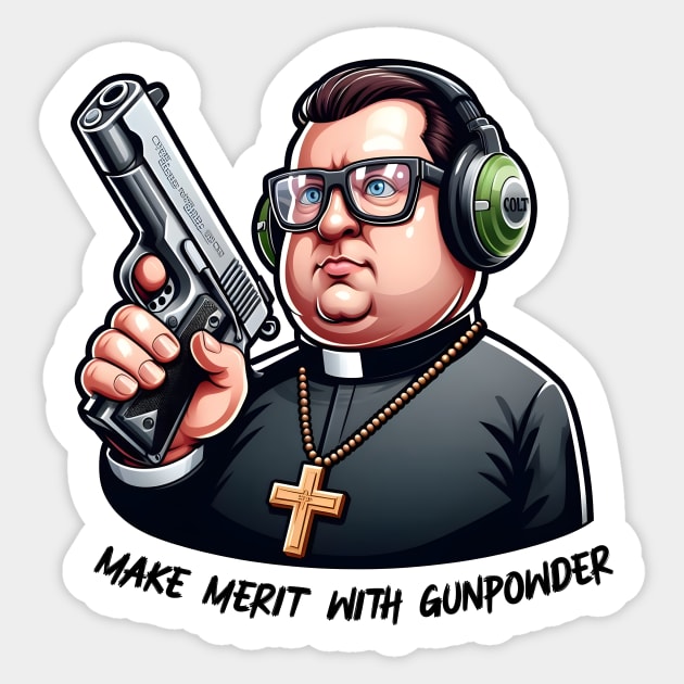 Gun Bless You Sticker by Rawlifegraphic